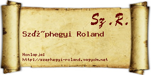 Széphegyi Roland névjegykártya