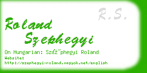 roland szephegyi business card